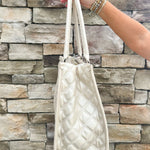 [Caroline Hill] Hailey Tote Pearl Quilted - The Pink Pineapple 850