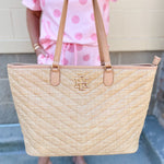 [Caroline Hill] James Tote Natural V Quilted Bag - The Pink Pineapple 850