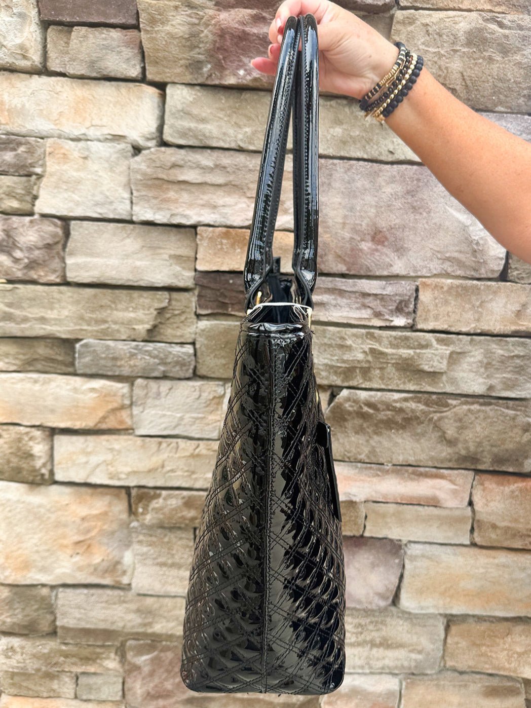 [Caroline Hill] Jayden Tote Black Patent - The Pink Pineapple 850