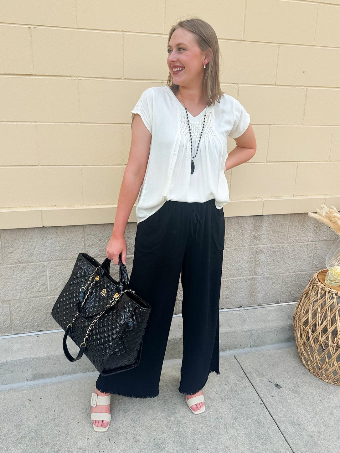 [Caroline Hill] Melissa Tote Bag Black Patent - The Pink Pineapple 850