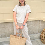 [Caroline Hill] Melissa Tote Bag Natural Quilted - The Pink Pineapple 850