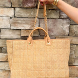 [Caroline Hill] Melissa Tote Bag Natural Quilted - The Pink Pineapple 850