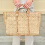 [Caroline Hill] Melissa Tote Bag Natural Quilted - The Pink Pineapple 850
