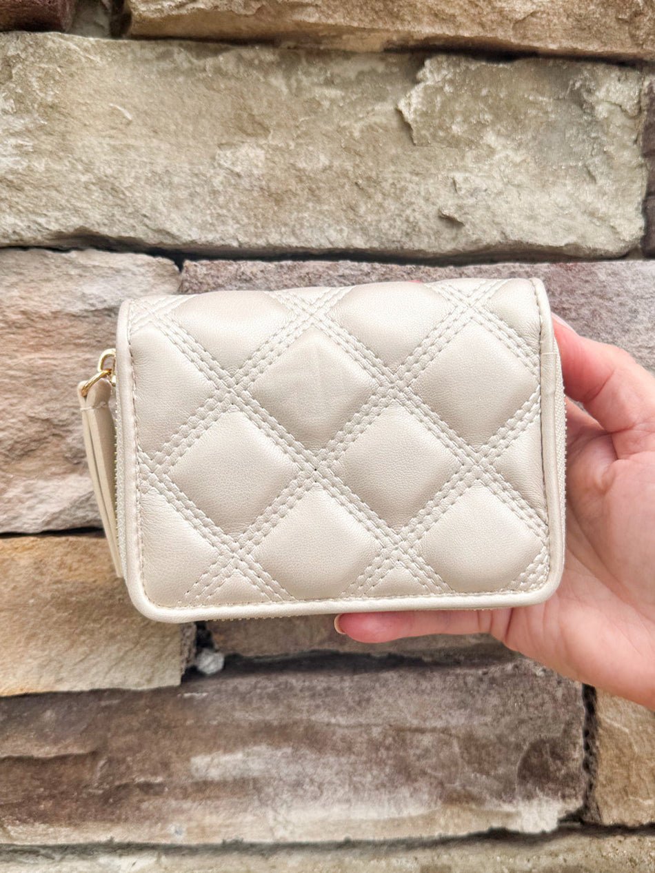 [Caroline Hill] Nadine Zippered Wallet Pearl Quilted - The Pink Pineapple 850