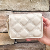 [Caroline Hill] Nadine Zippered Wallet Pearl Quilted - The Pink Pineapple 850