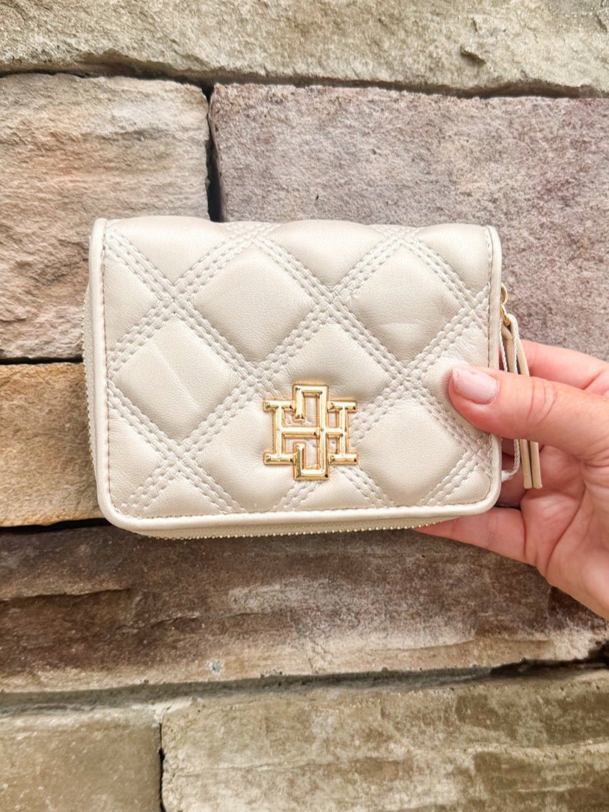 [Caroline Hill] Nadine Zippered Wallet Pearl Quilted - The Pink Pineapple 850