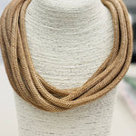 Rachel Rope Necklace in caramel, braided rope design, slip-on style, lightweight and versatile accessory