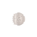 Small sand dollar shaped flat hair clip with a shimmering finish and flat-back comfort design.