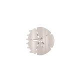 Small sand dollar shaped flat hair clip with a shimmering finish and flat-back comfort design.