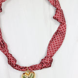 Garnet Meridian Scarf Charm Necklace