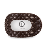 [TELETIES] Flat Round Hair Clip – Large Truly Taupe Quilted