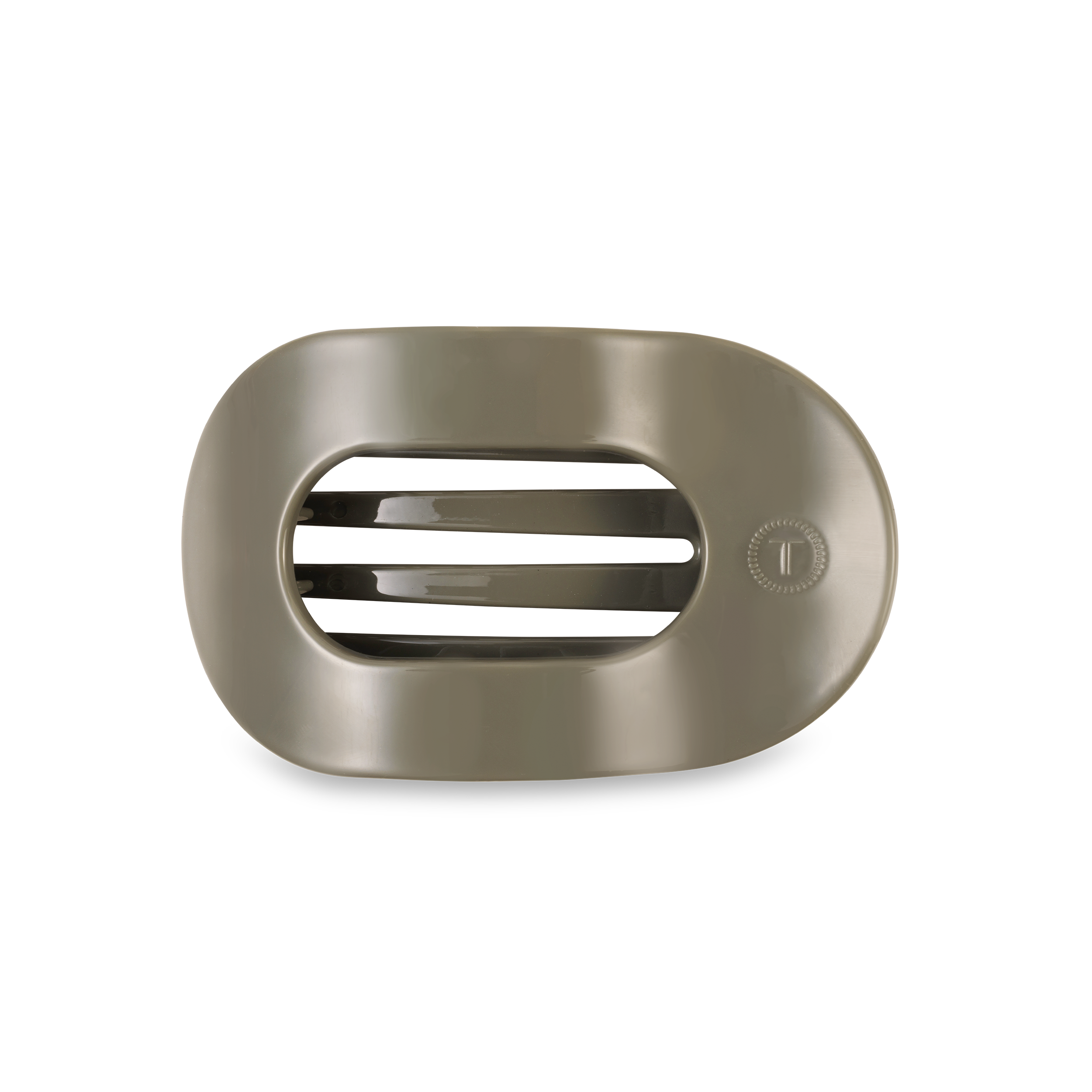 TELETIES medium flat round hair clip in sage green Sage It Ain’t So design.