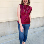 Celeste Mock - Neck Rhinestone Top - The Pink Pineapple 850