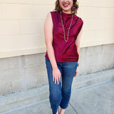 Celeste Mock - Neck Rhinestone Top - The Pink Pineapple 850