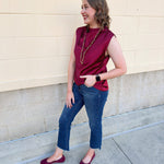 Celeste Mock - Neck Rhinestone Top - The Pink Pineapple 850