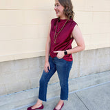 Celeste Mock - Neck Rhinestone Top - The Pink Pineapple 850