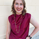 Celeste Mock - Neck Rhinestone Top - The Pink Pineapple 850