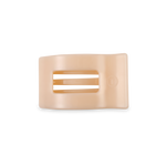 TELETIES small flat rectangle hair clip in almond beige finish.