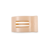 TELETIES small flat rectangle hair clip in almond beige finish.