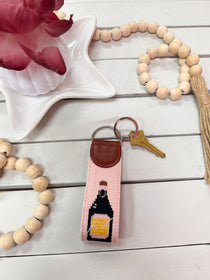 Champagne Needlepoint Keychain - The Pink Pineapple 850