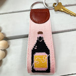 Champagne Needlepoint Keychain - The Pink Pineapple 850