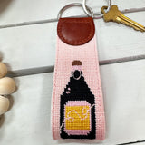 Champagne Needlepoint Keychain - The Pink Pineapple 850