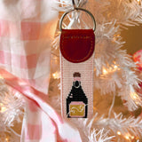 Champagne Needlepoint Keychain - The Pink Pineapple 850