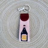 Champagne Needlepoint Keychain - The Pink Pineapple 850