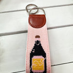 Champagne Needlepoint Keychain - The Pink Pineapple 850