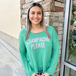 Champagne Please Knit Sweater - Green PREORDER - The Pink Pineapple 850