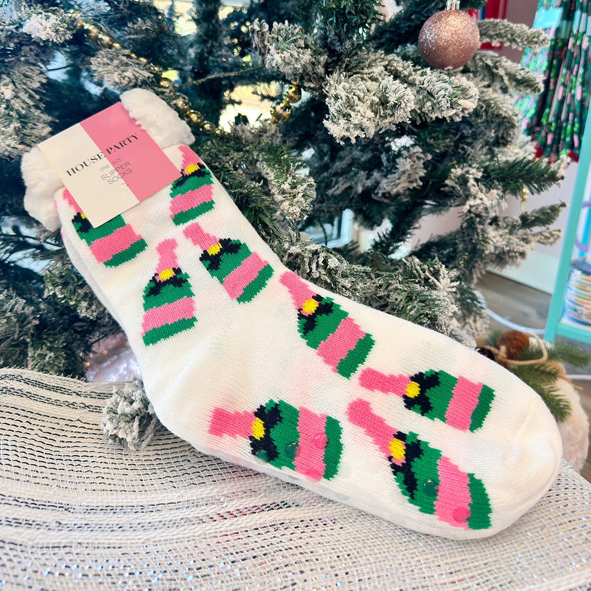 Champagne Slipper Socks - The Pink Pineapple 850