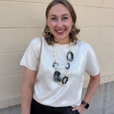 Champagne Whisper Sequin Top - The Pink Pineapple 850