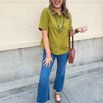 Charmed in Chartreuse Blouse - The Pink Pineapple 850