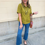 Charmed in Chartreuse Blouse - The Pink Pineapple 850