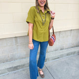Charmed in Chartreuse Blouse - The Pink Pineapple 850