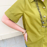 Charmed in Chartreuse Blouse - The Pink Pineapple 850