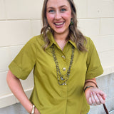 Charmed in Chartreuse Blouse - The Pink Pineapple 850
