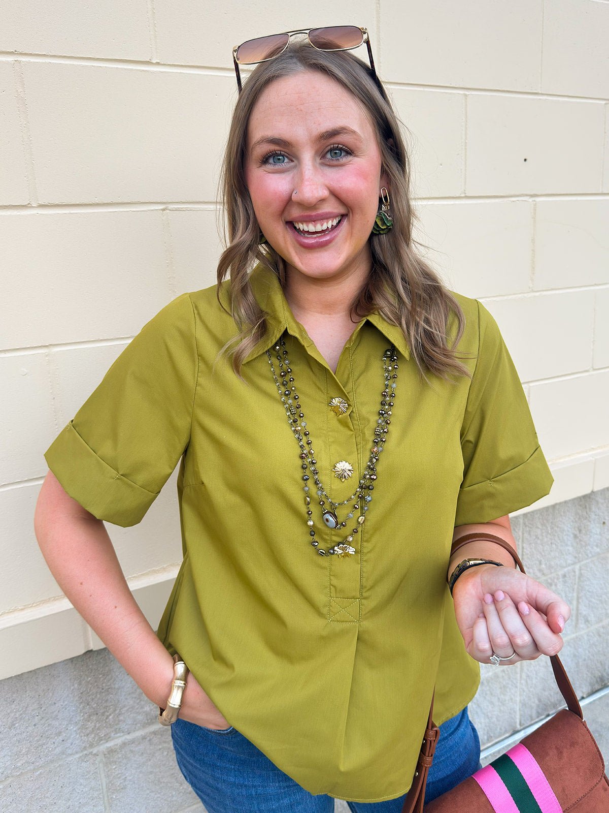 Charmed in Chartreuse Blouse - The Pink Pineapple 850