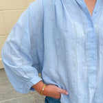Charming Moment Button Down Top in Blue - The Pink Pineapple 850