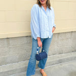 Charming Moment Button Down Top in Blue - The Pink Pineapple 850