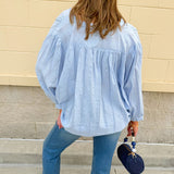 Charming Moment Button Down Top in Blue - The Pink Pineapple 850