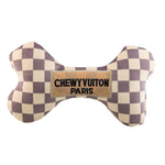 Checker Chewy Vuiton Bones Squeaker Dog Toy - The Pink Pineapple 850