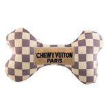 Checker Chewy Vuiton Bones Squeaker Dog Toy - The Pink Pineapple 850