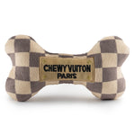 Checker Chewy Vuiton Bones Squeaker Dog Toy - The Pink Pineapple 850