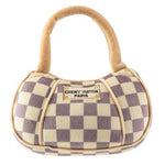 Checker Chewy Vuiton Handbag Squeaker Dog Toy - The Pink Pineapple 850