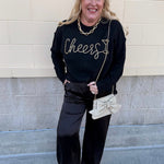 Cheers & Shine Ribbed Sweater in Black - The Pink Pineapple 850