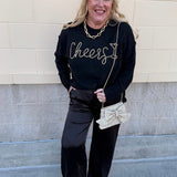 Cheers & Shine Ribbed Sweater in Black - The Pink Pineapple 850