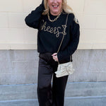 Cheers & Shine Ribbed Sweater in Black - The Pink Pineapple 850