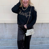 Cheers & Shine Ribbed Sweater in Black - The Pink Pineapple 850