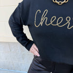 Cheers & Shine Ribbed Sweater in Black - The Pink Pineapple 850